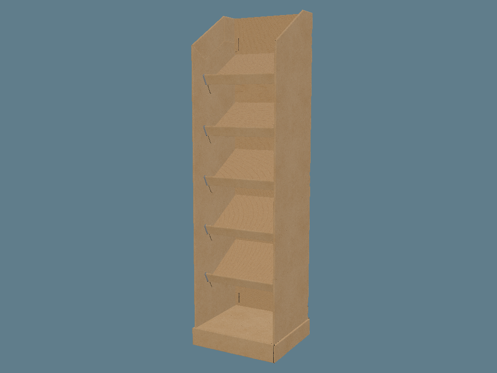 EVC62009 Multiple Slanted Shelves Display with Supports