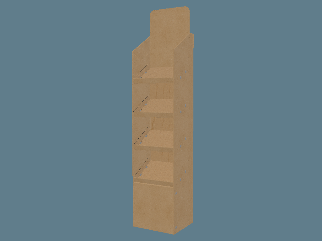 EVC62014 Multiple Slanted Shelves Display with Supports
