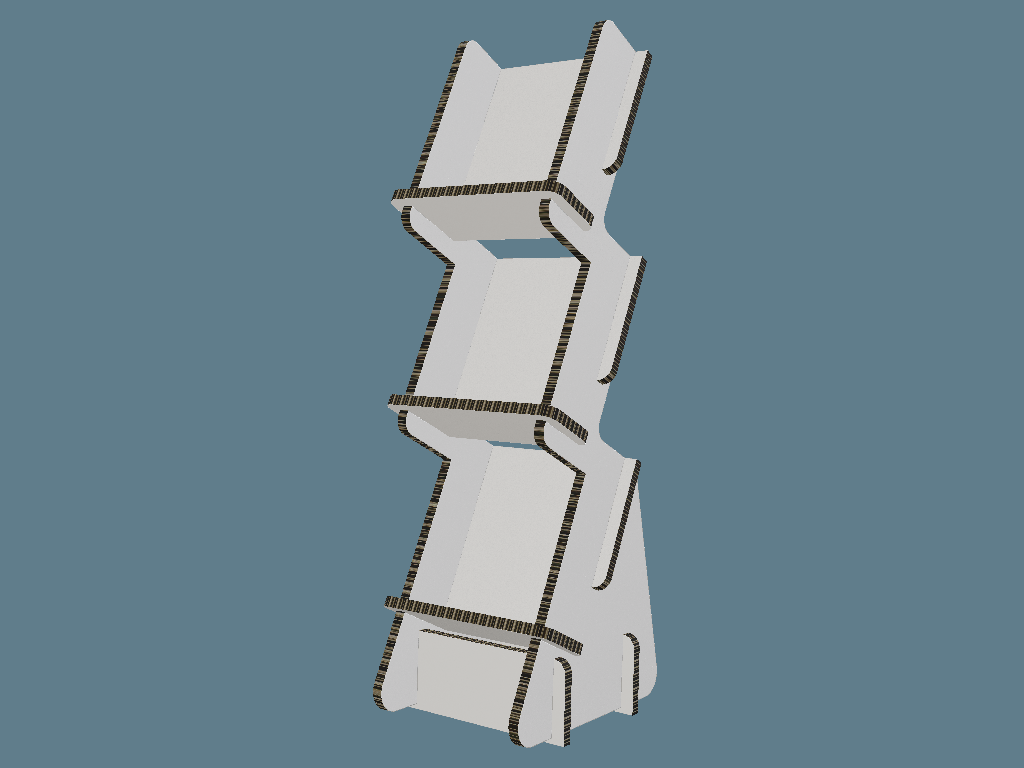 ICB10081a Curvy Multiple Slanted Shelves Display
