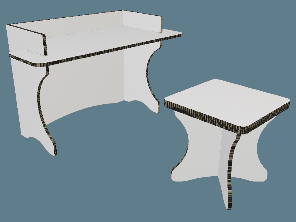 ICB20002 Writing Table and Glued Stool