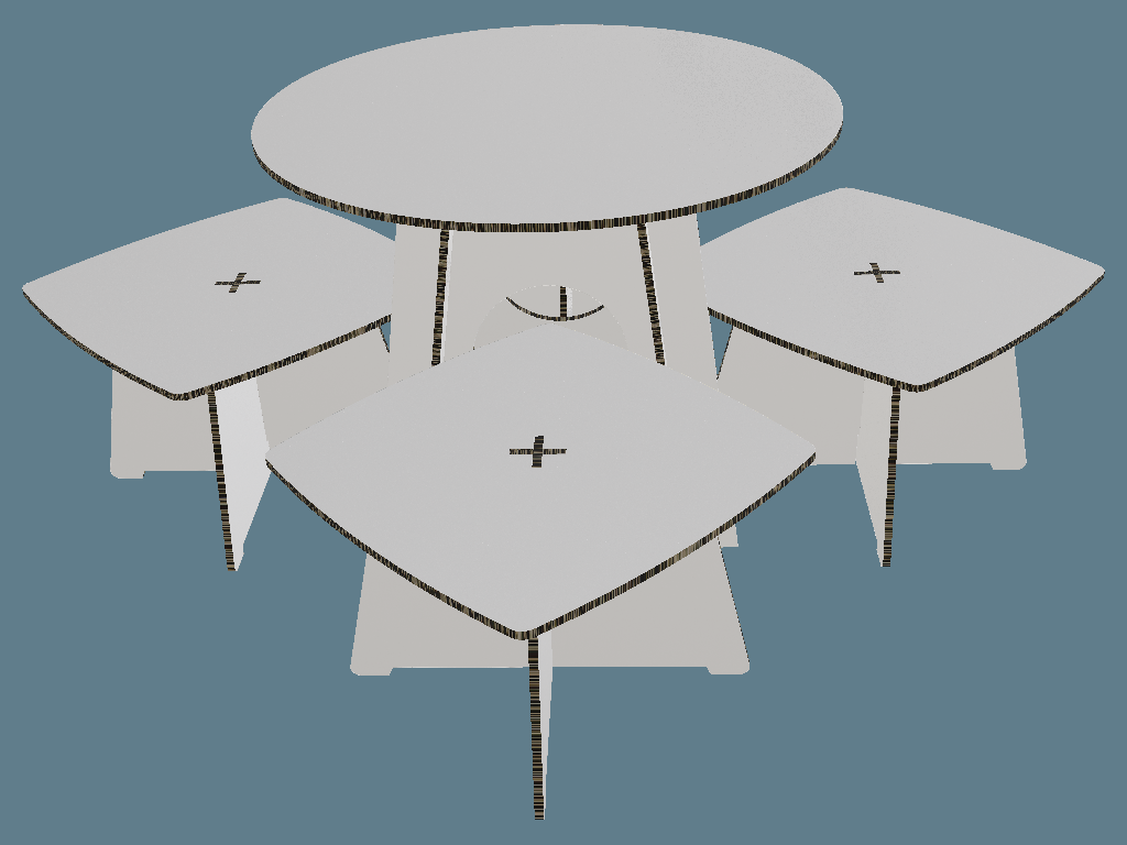 ICB20004 Glued Table and Stools