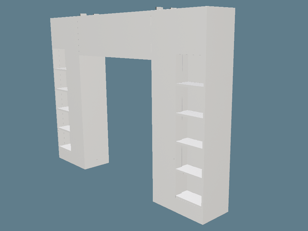 ICB40003 Arch-Shaped Multiple-Shelf Display With Gluing